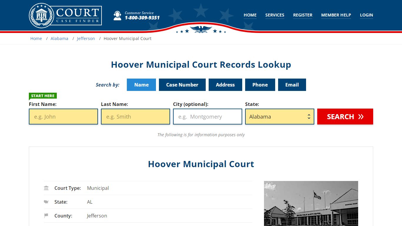 Hoover Municipal Court Records Lookup - CourtCaseFinder.com